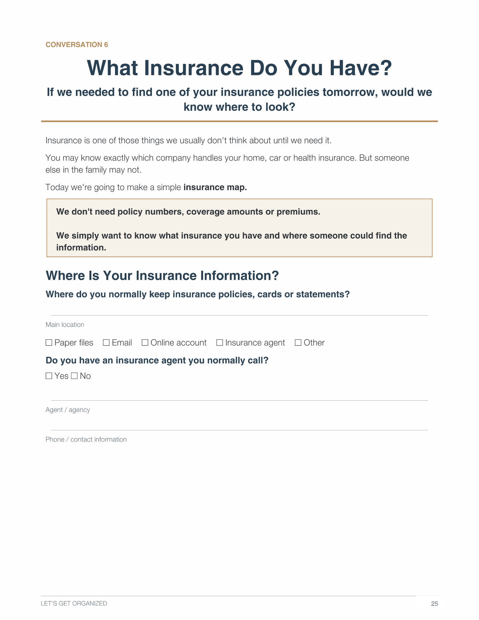 Sample workbook page